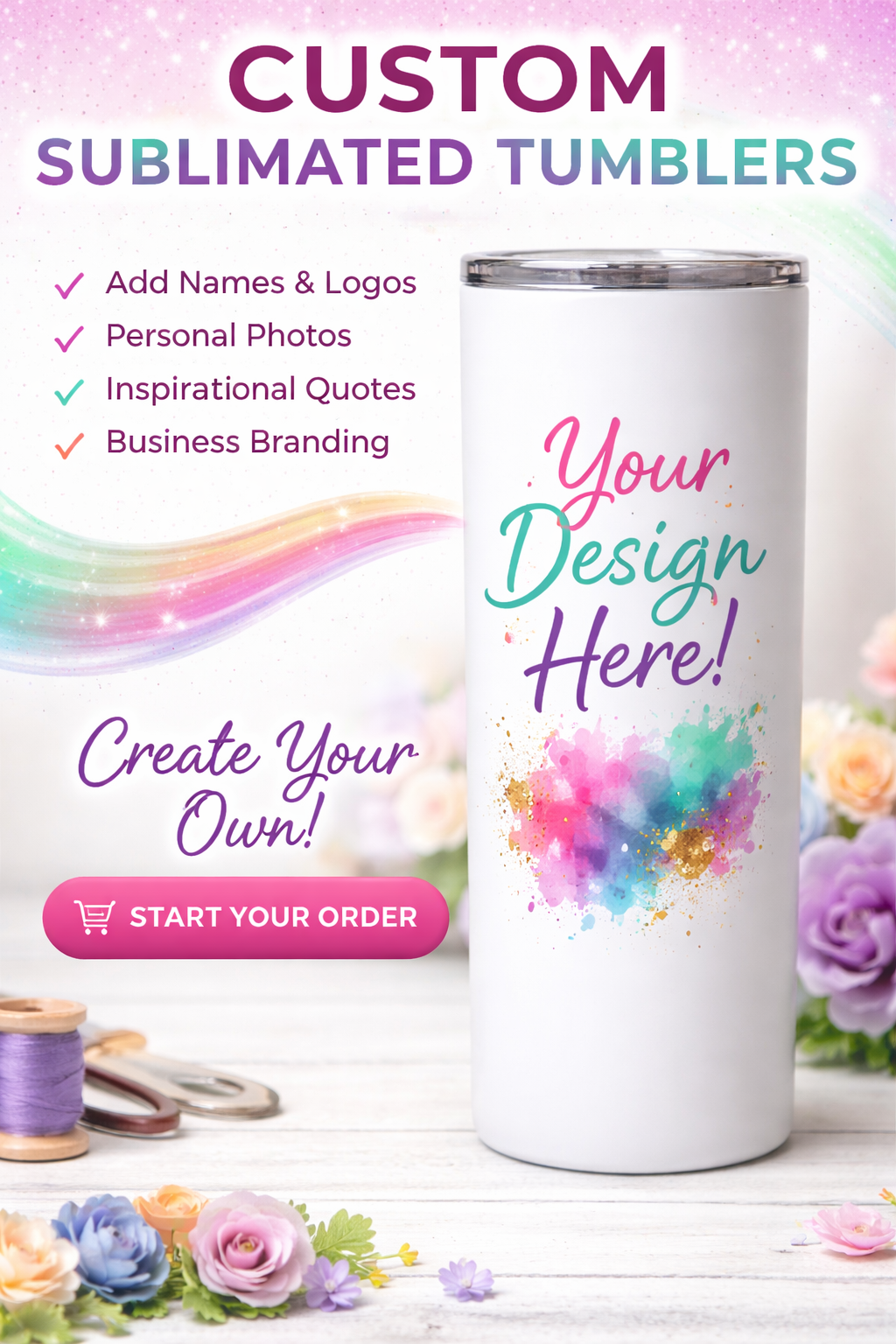 Custom Made Tumblers | Personalized Drinkware