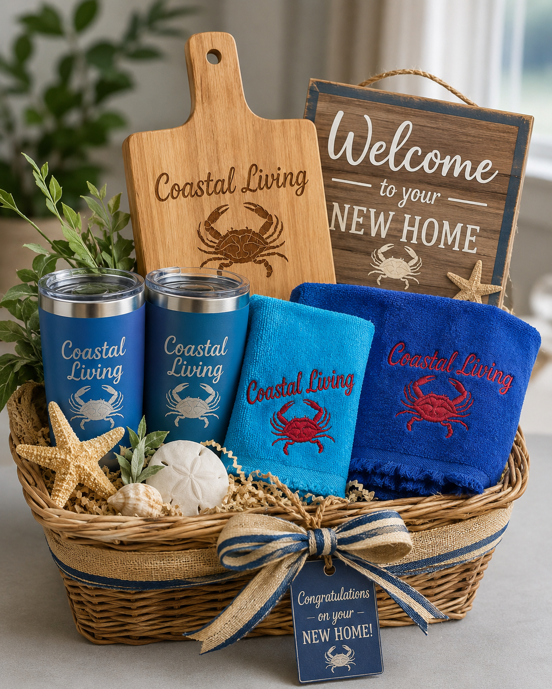 Coastal Vibes New Home Gift Basket