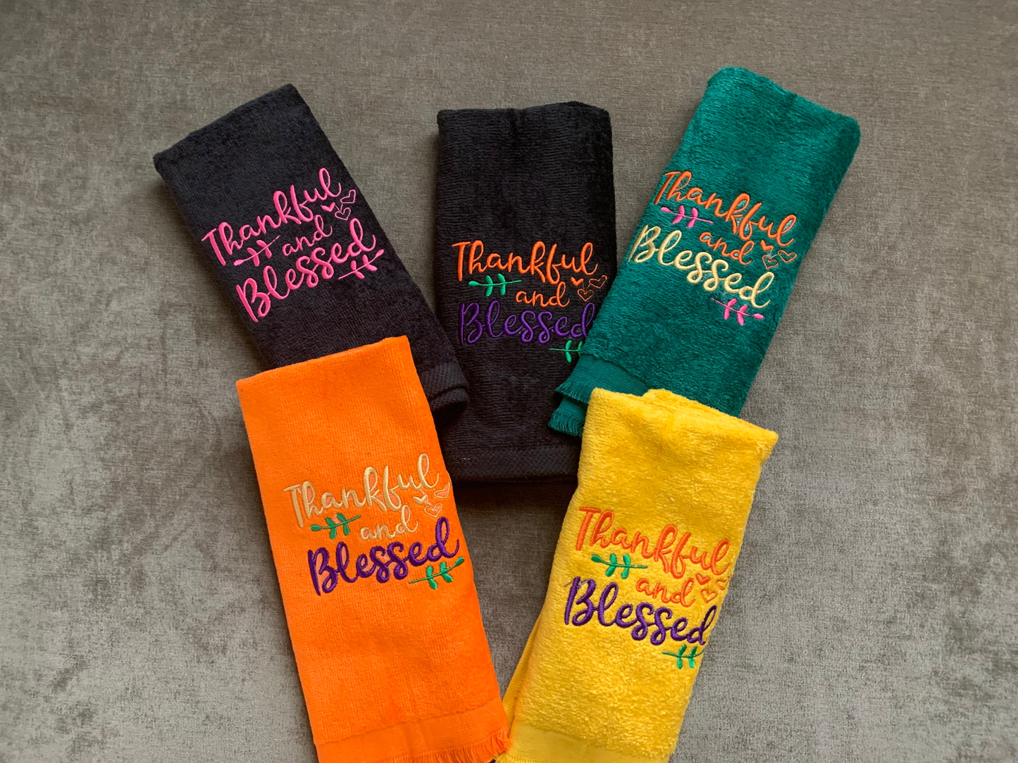 Holiday HandTowels Sets- (4) Thankful and Blessed