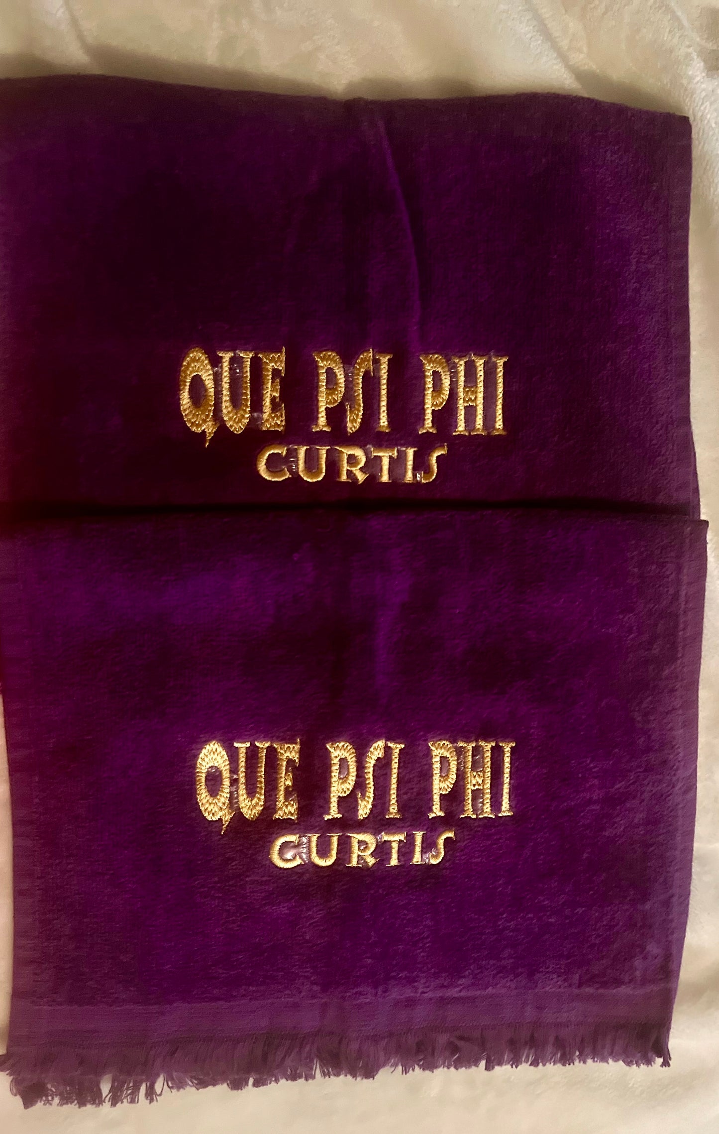 Embroidery Finger Tip Towels- Add Names