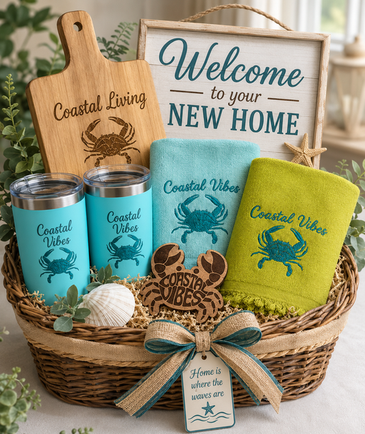 Coastal Vibes New Home Gift Basket