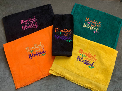 Holiday HandTowels Sets- (4) Thankful and Blessed