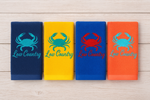Signature Low Country Embroidered Fingertip Towels – Coastal Crab Collection