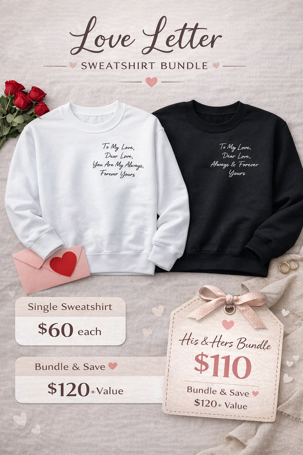 Love Letter His & Hers Sweatshirt Bundle