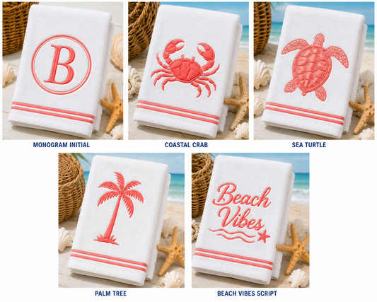 Coastal Collection Embroidered Beach Towels