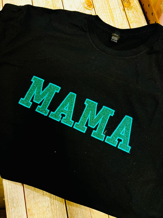 MAMA -Embroidery/Glitter T Shirt