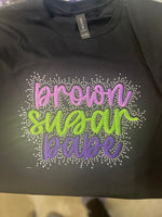Brown Sugar Babe Embroidered Rhinestone T-Shirt