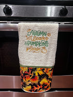 Autumn Embroidered Kitchen Towel | DBD Embroidery